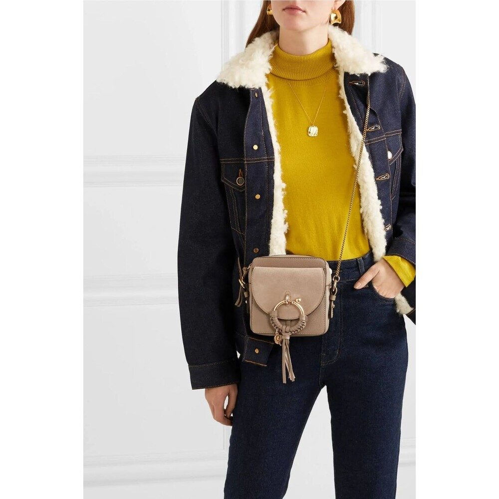 See By Chloe Joan Leather Mini Shoulder Bag Motty grey Crossbody